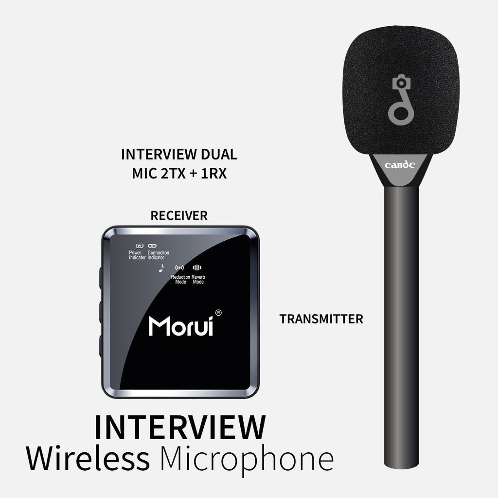 Morui Universal Mic Stand – Wireless Microphone Holder for Interviews & Recording With X8 Single Mic Set
