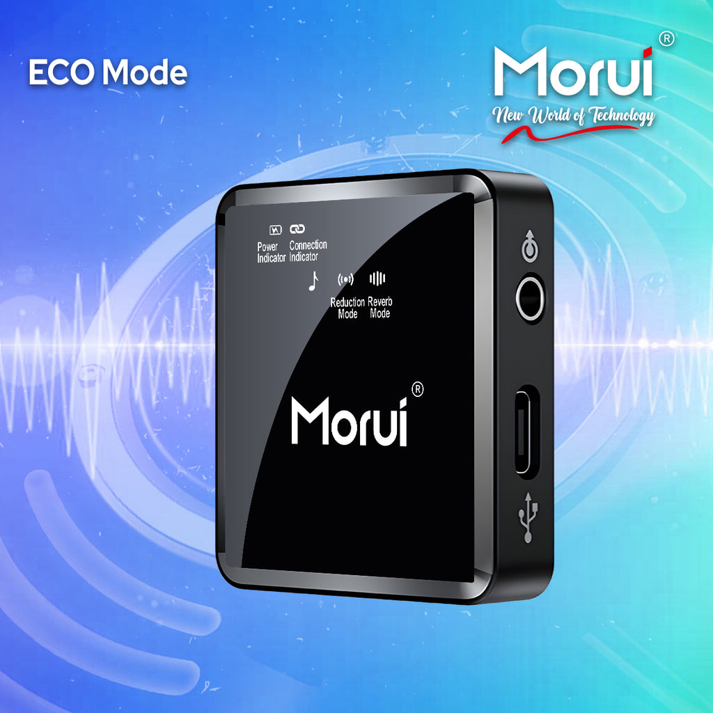 Morui GM-X9 Wireless Microphone 2-in-1 | 1 Year Warranty | Active Noise Cancellation Mic for YouTube Vlogging, Live Streaming, Smartphones & Audio Devices | Premium Studio Sound, Eco-Friendly