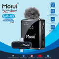 Morui GM-X9 Wireless Microphone – 2-in-1 Mic with Active Noise Cancellation, 1-Year Warranty, Compatible with YouTube Vlogging, Live Streaming, Smartphones & Audio Devices