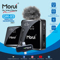 Morui GM-X9 Wireless Microphone – 3-in-1 Mic with Active Noise Cancellation, 1-Year Warranty, Compatible with YouTube Vlogging, Live Streaming, Smartphones & Audio Devices