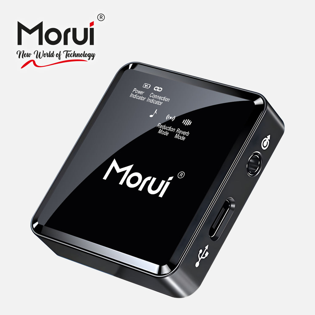 Morui GM-X9 Wireless Microphone 2-in-1 | 1 Year Warranty | Active Noise Cancellation Mic for YouTube Vlogging, Live Streaming, Smartphones & Audio Devices | Premium Studio Sound, Eco-Friendly