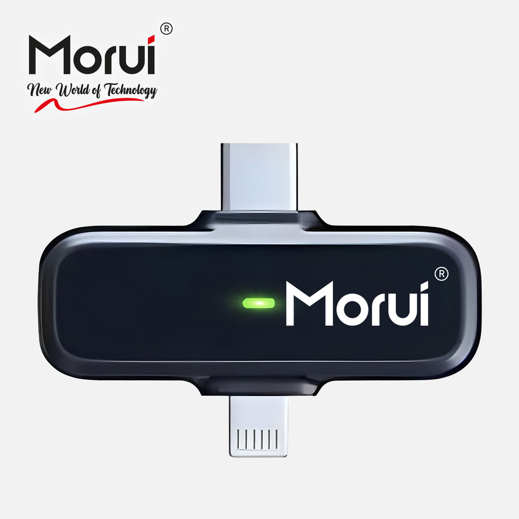 Morui GM-X9 Wireless Microphone 2-in-1 | 1 Year Warranty | Active Noise Cancellation Mic for YouTube Vlogging, Live Streaming, Smartphones & Audio Devices | Premium Studio Sound, Eco-Friendly