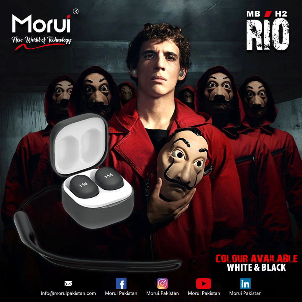 RIO-H2 | Morui Wireless Earbuds – Ultra Compact, Studio-Grade Sound, Premium Design, Long Battery Life - 1 Year Warranty