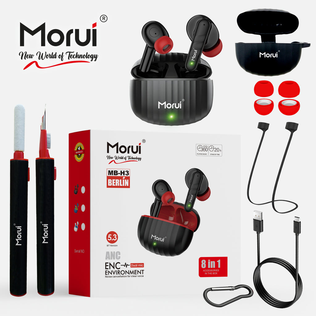 Morui - Berlín Wireless Earbuds MB-H3 With ANC & ENC Dual Mic 5.3 Version