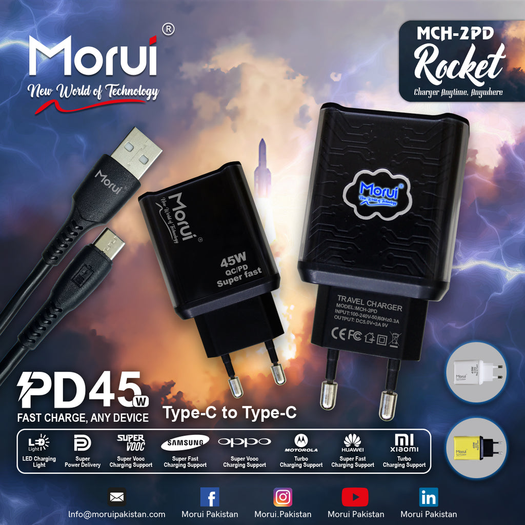 Morui MCH-2PD Rocket Super Fast Charging Charger