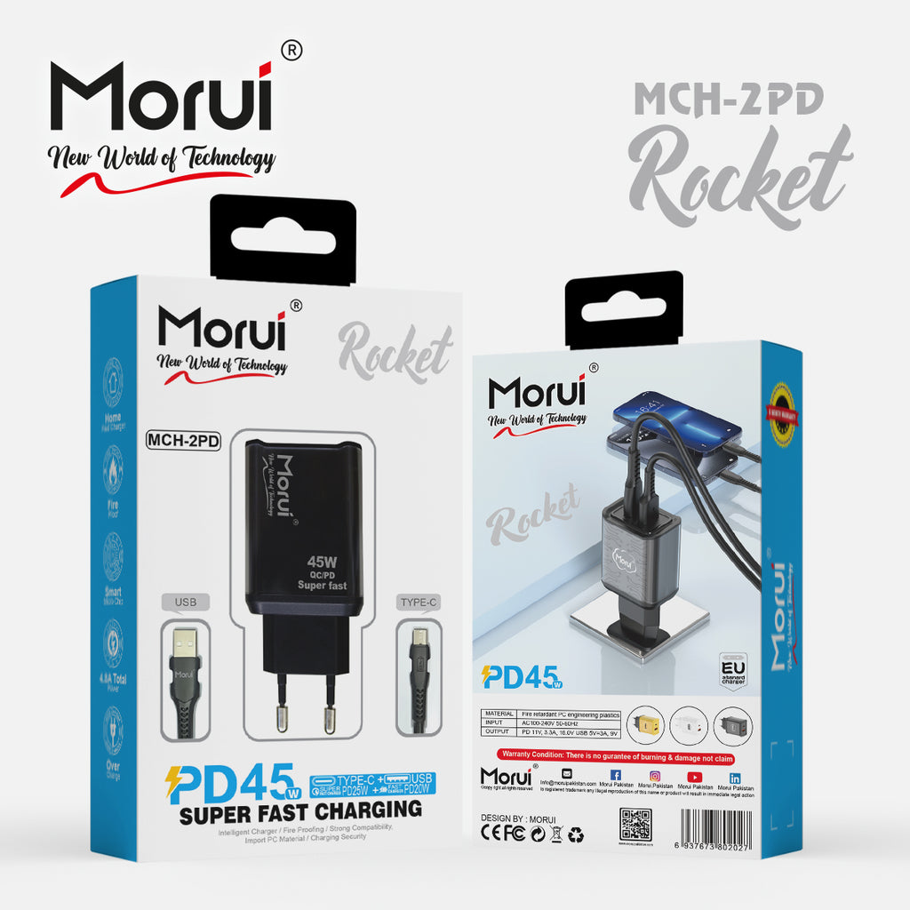 Morui MCH-2PD Rocket Super Fast Charging Charger