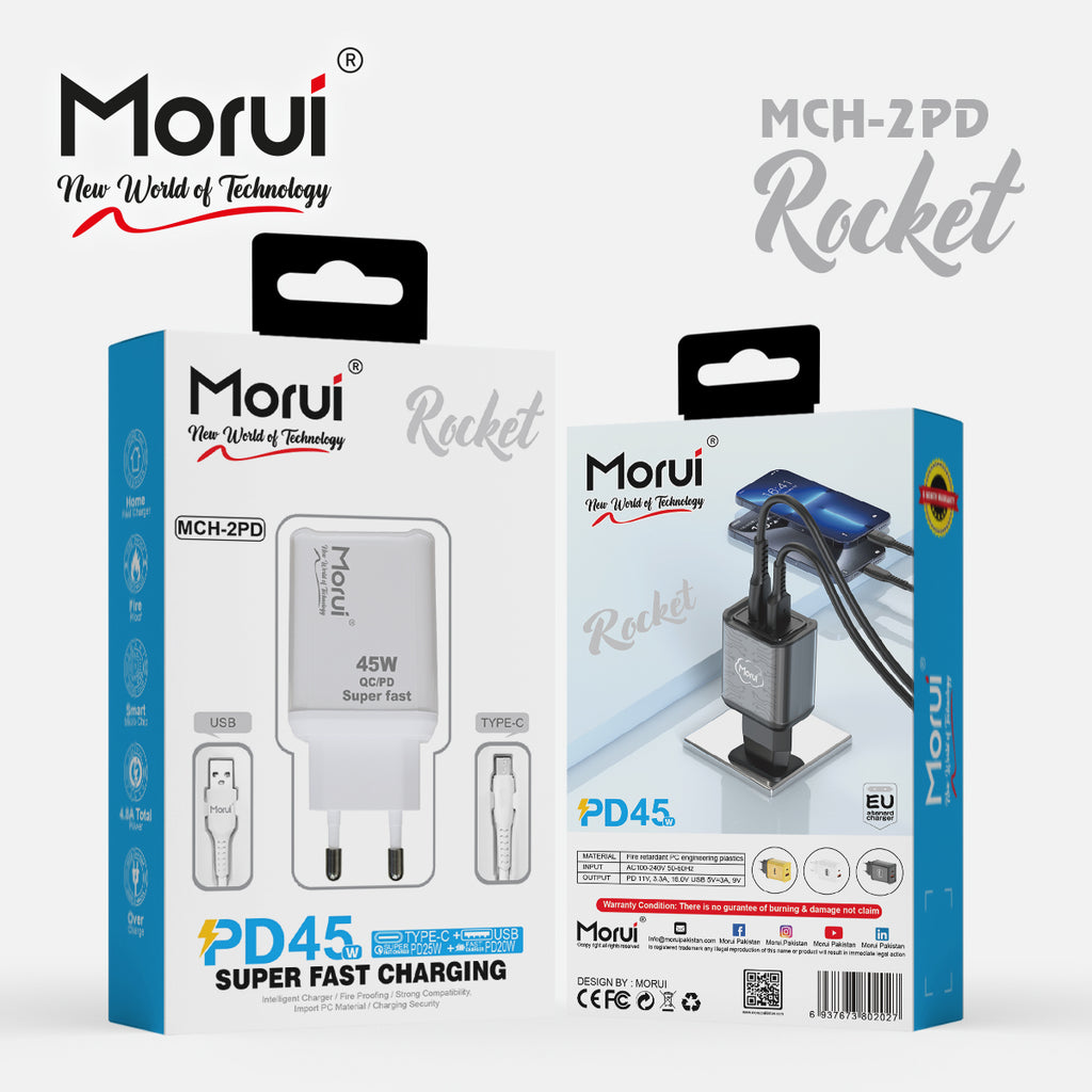 Morui MCH-2PD Rocket Super Fast Charging Charger