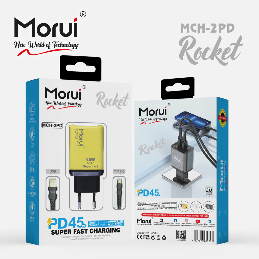 Morui MCH-2PD Rocket Super Fast Charging Charger