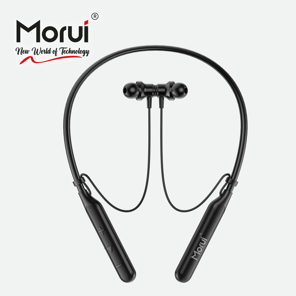 Morui ME06 Power Neckband | Wireless Stereo Bluetooth 5.3 Headphones | Voice Changer Earbuds | Gaming Headset | AirPods Alternative | Hands-Free for Calls & Music