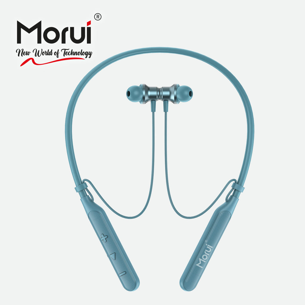 Morui ME06 Power Neckband | Wireless Stereo Bluetooth 5.3 Headphones | Voice Changer Earbuds | Gaming Headset | AirPods Alternative | Hands-Free for Calls & Music