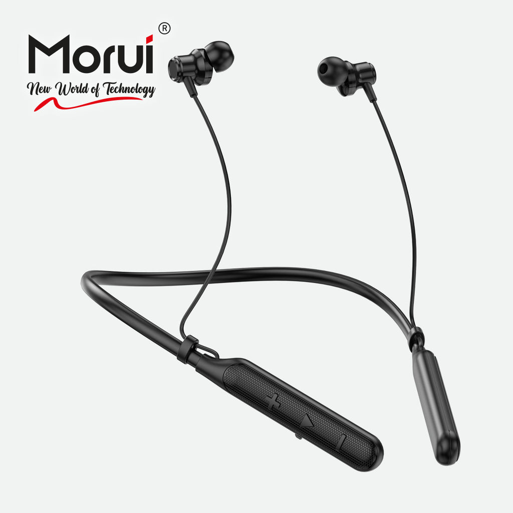 Morui ME06 Power Neckband | Wireless Stereo Bluetooth 5.3 Headphones | Voice Changer Earbuds | Gaming Headset | AirPods Alternative | Hands-Free for Calls & Music