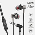 Morui MH09 Silver High-End Dynamic Wired In-Ear Earphones with Deep Bass, Built-in Microphone, and Comfortable Lightweight Design for Music, Gaming, and Calls
