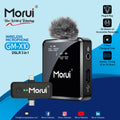 Morui GM-X10 Wireless Microphone – 3-in-1 Mic with Active Noise Cancellation, 1-Year Warranty, Compatible with YouTube Vlogging, Live Streaming, DSLR, Smartphones & Audio Devices