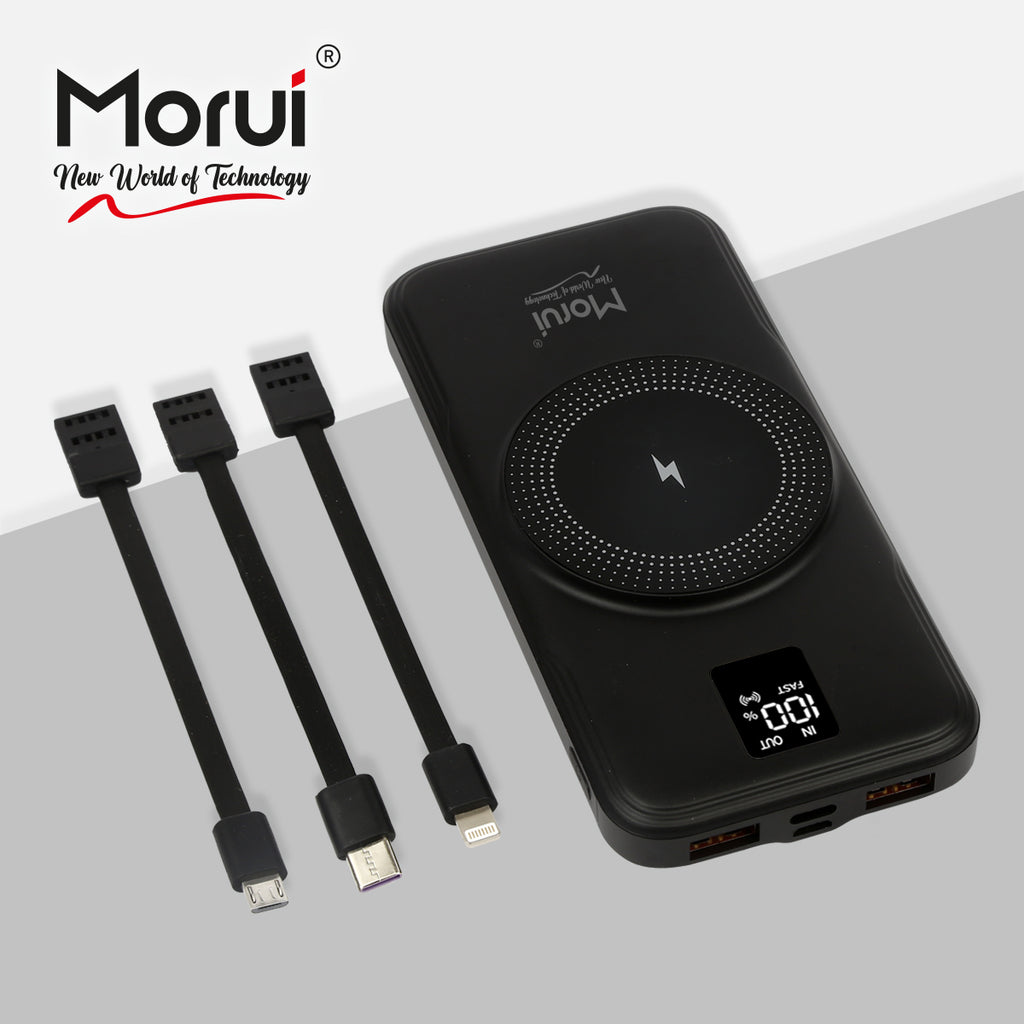 Super Fast Wireless Power Bank 10000mAh 22.5W LED Display High Quality Li-Polimer - MORUI MW-10PD