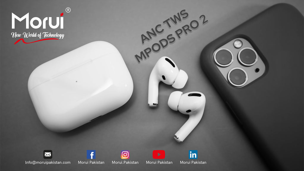 Morui - MPODS PRO 2 Wireless Earbuds With ANC & Buzzer 5.3 BT Version 550 mAh Charging Box