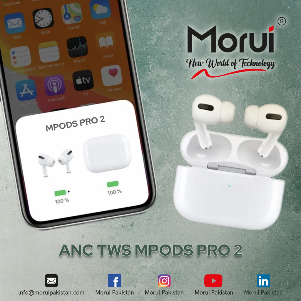 Morui - MPODS PRO 2 Wireless Earbuds With Buzzer 5.3 BT Version 550 mAh Charging Box