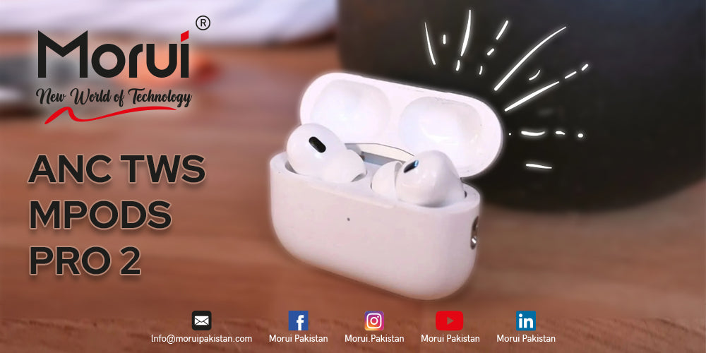 Morui - MPODS PRO 2 Wireless Earbuds With ANC & Buzzer 5.3 BT Version 550 mAh Charging Box