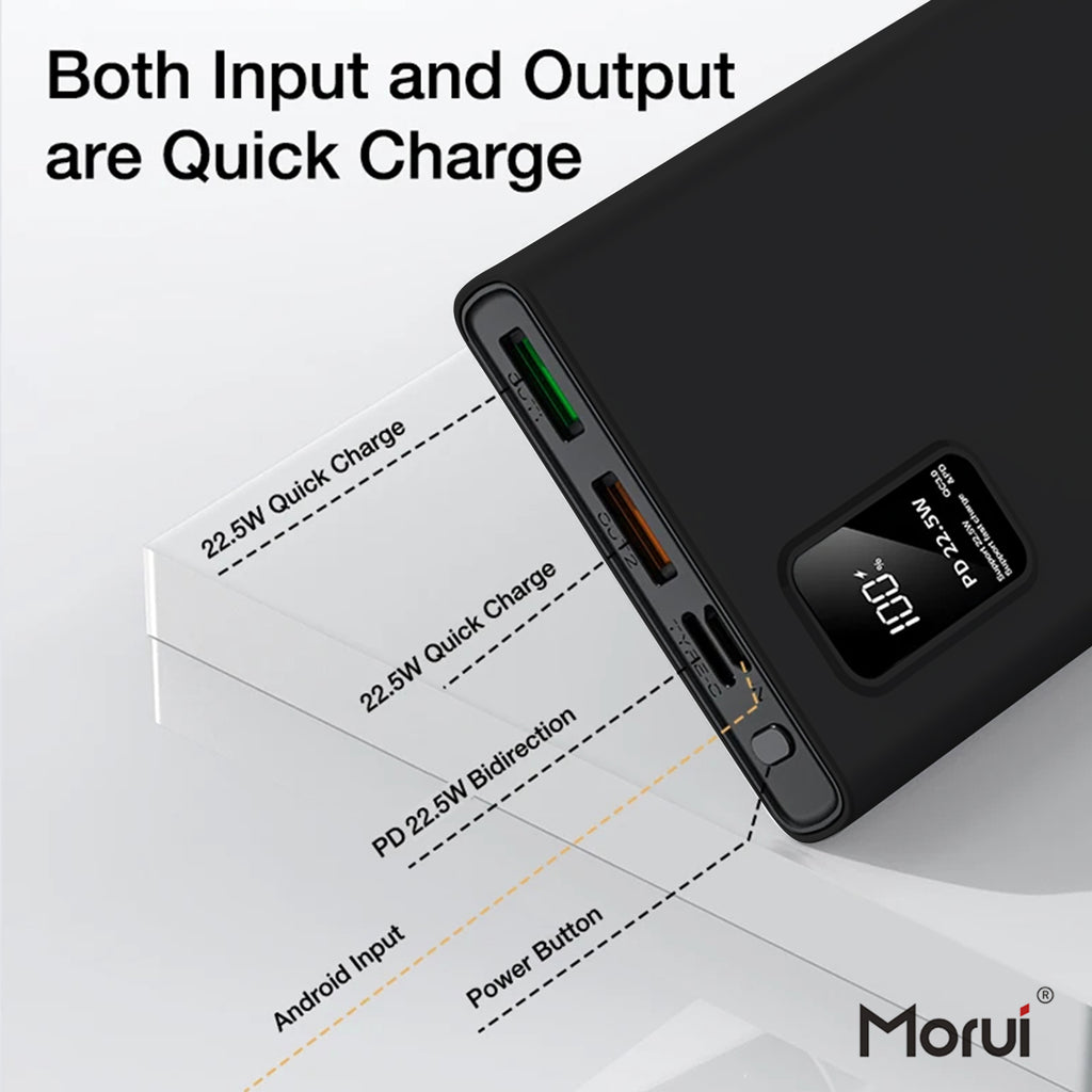 "Morui MP-10PD Fast Charging Powerbank – 10000mAh Portable Power Solution for All Devices"