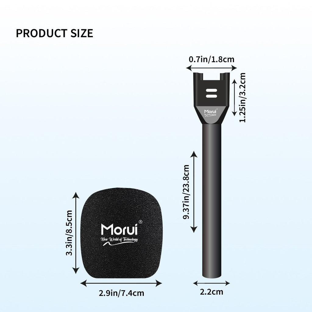 Morui Universal Mic Stand – Wireless Microphone Holder for Interviews & Recording With X8 Single Mic Set